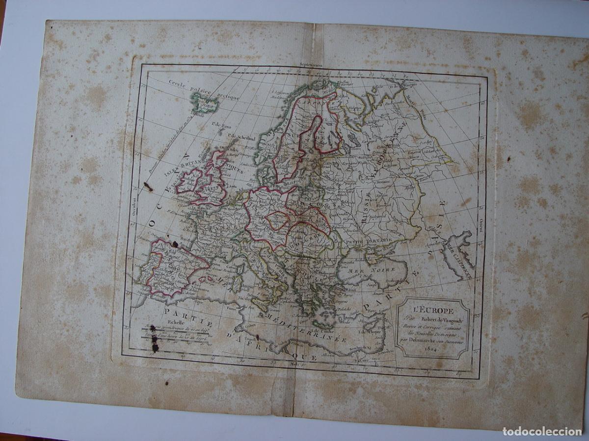 Art: Europa, L'Europe - Grabado original de Robert de Vaugondy y Delamarche - 1804
