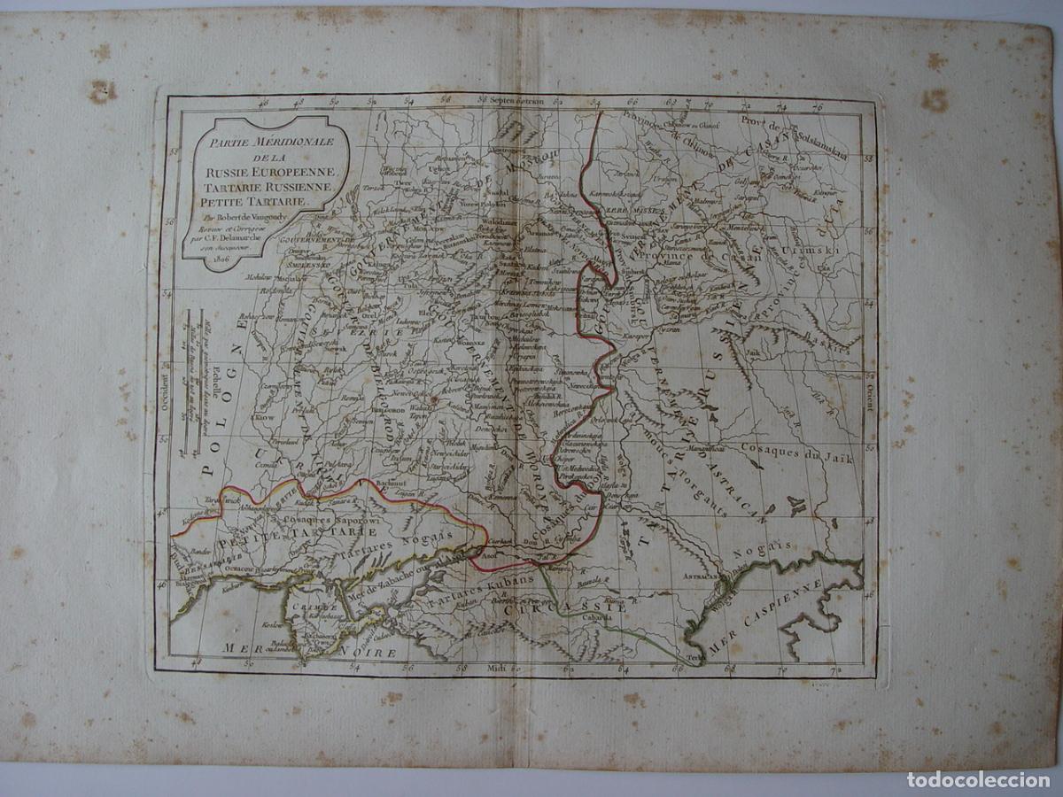 Art: Rusia europea meridional, Peque&ntilde;a Tartaria - Grabado original Vaugondy - 1806