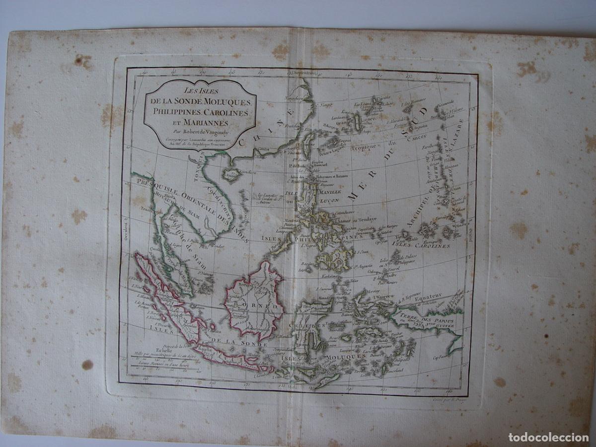 Art: Islas de la Sonda, Molucas y Filipinas - Grabado de Vaugondy - 1794-95
