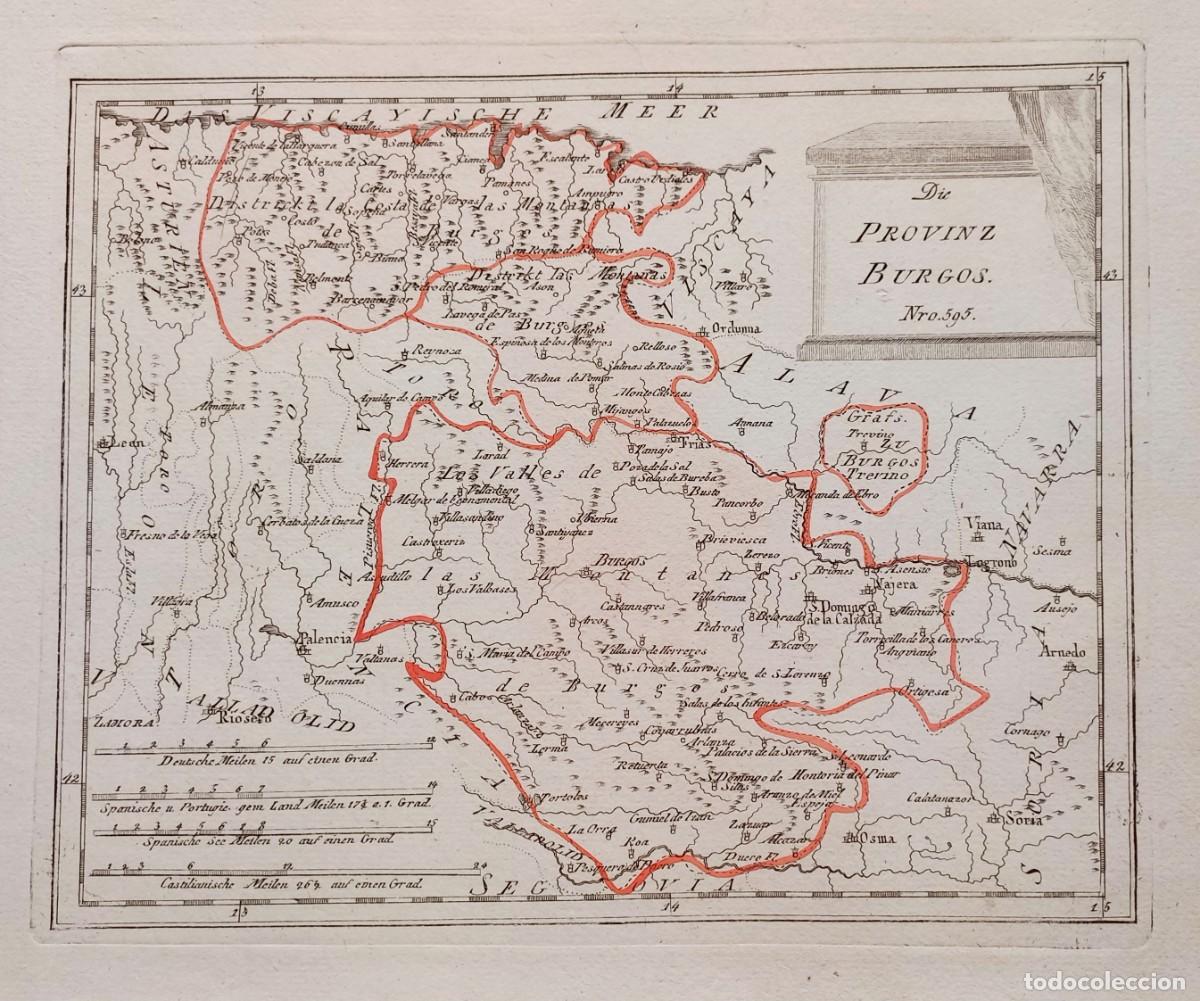 Kunst: Mapa Burgos, Cantabria, Santander, Palencia,Logro&ntilde;o, Castro urdiales, etc - Reilly - A&ntilde;o 1791