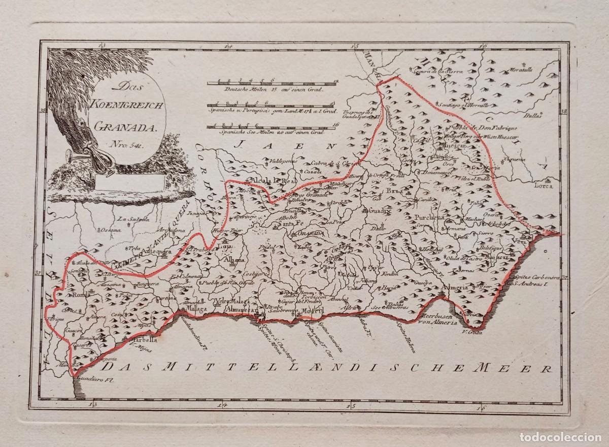 Kunst: Mapa Granada, Malaga, Almeria, Marbella, Motril, Baza, Vera, Guadix, etc - Reilly - A&ntilde;o 1791