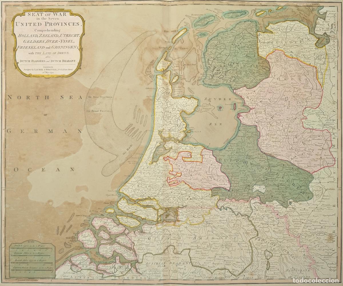 Arte: &ldquo;Seat of the war in the seven united provinces, comprehending Holland&hellip;&rdquo; [Mapa de los Pa&iacute;ses Bajos] -