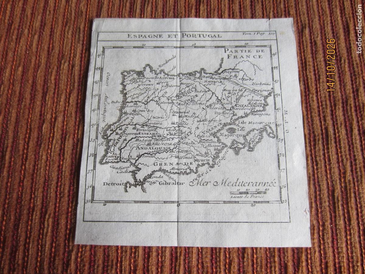 Arte: 1752-MAPA DE ESPA&Ntilde;A. POR GUILLAUME DELISLE. CART&Oacute;GRAFO FRANC&Eacute;S