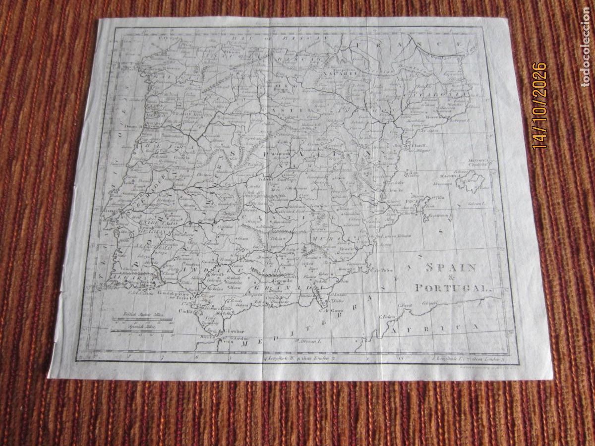 Arte: 1807-MAPA DE ESPA&Ntilde;A. IMPRESO EN LONDRES