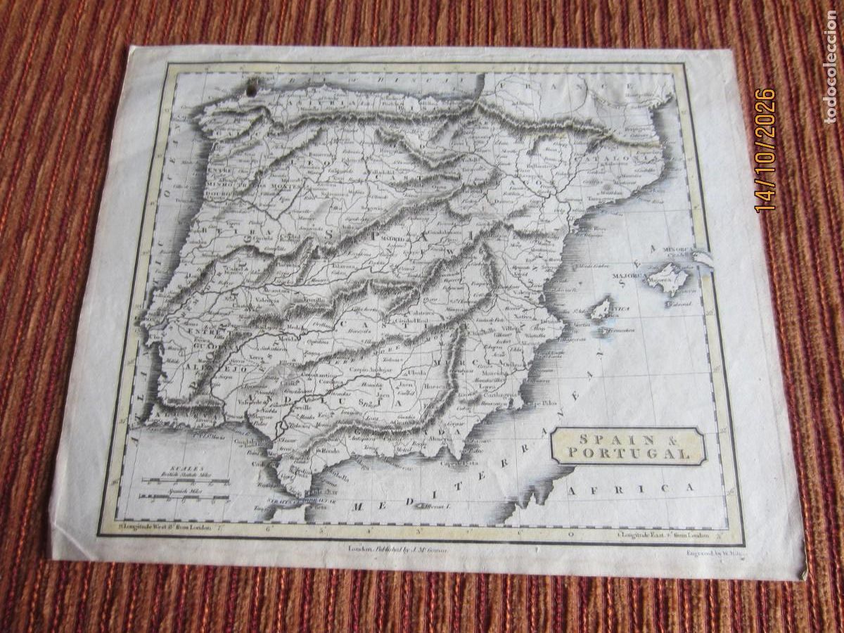 Kunst: ENTRE 1790 Y 1815-MAPA DE ESPA&Ntilde;A. POR JOHN McGOWAN, IMPRESOR