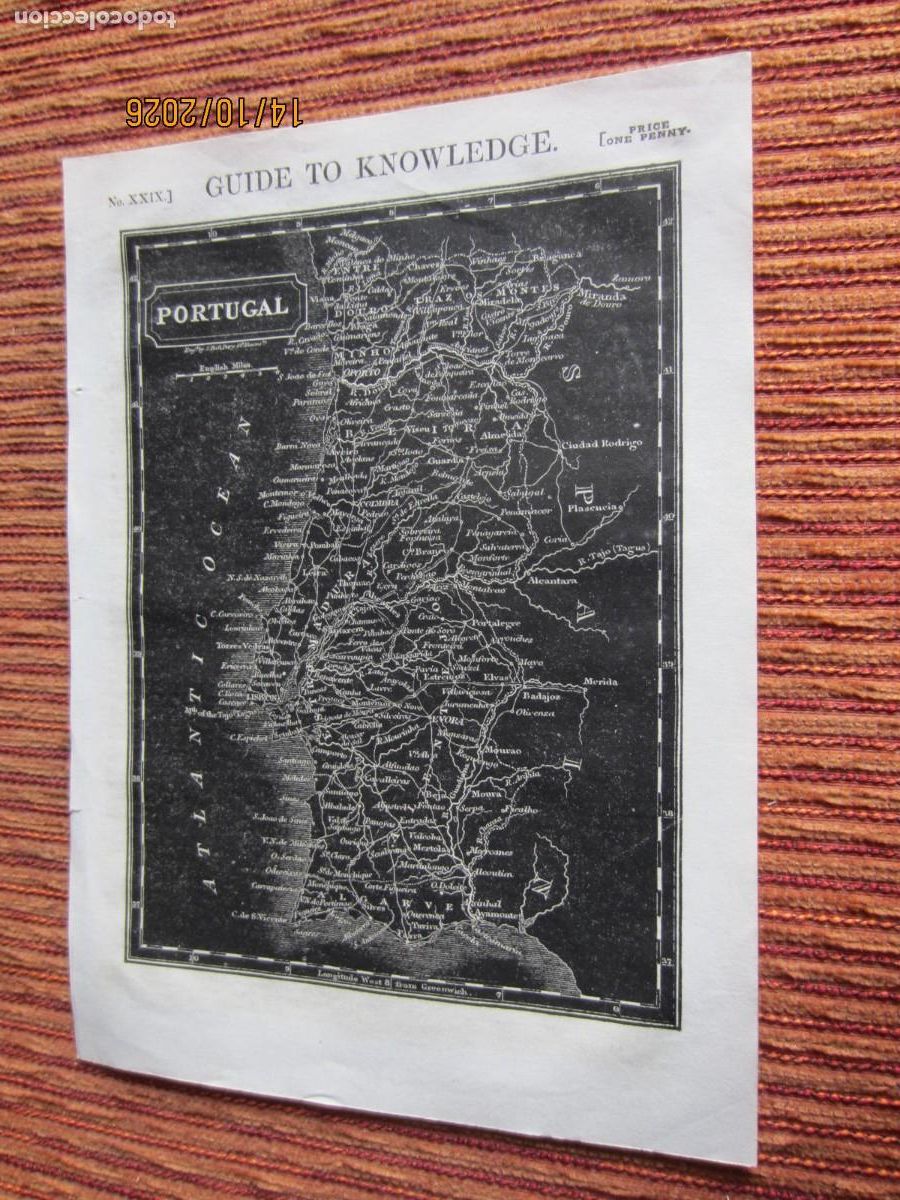 Arte: 1833-MAPA DE PORTUGAL. POR SIDNEY HALL