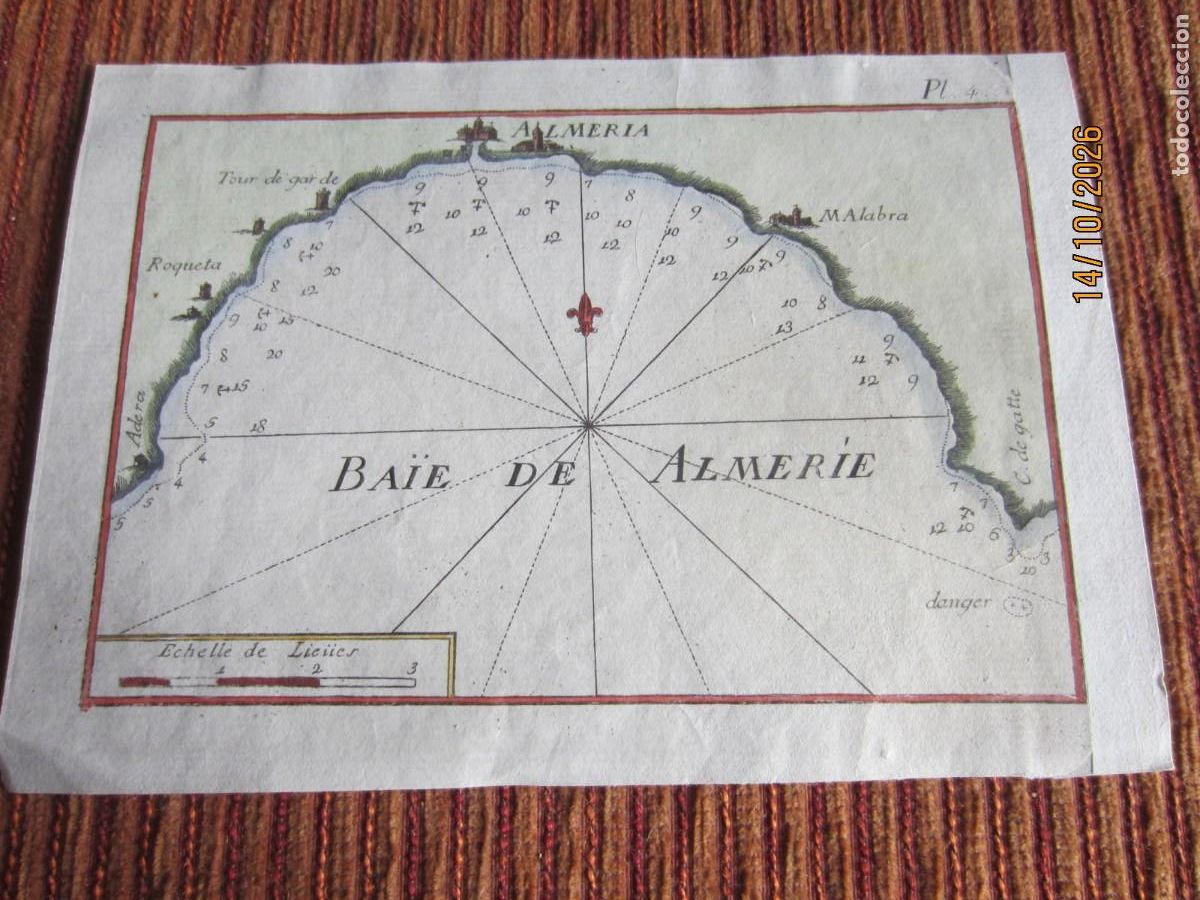Arte: 1764-MAPA-CARTA DE LA BAH&Iacute;A DE ALMER&Iacute;A. POR JOSEPH ROUX