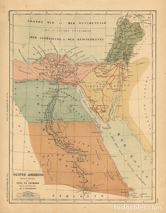 Art: MAPA DEL EGIPTO ANTIGUO, ARABIA PETREA Y CANA&Aacute;N, DE 1872, LITOGRAF&Iacute;A DE E. CORTAMBERT. CARTOGRAF&Iacute;A