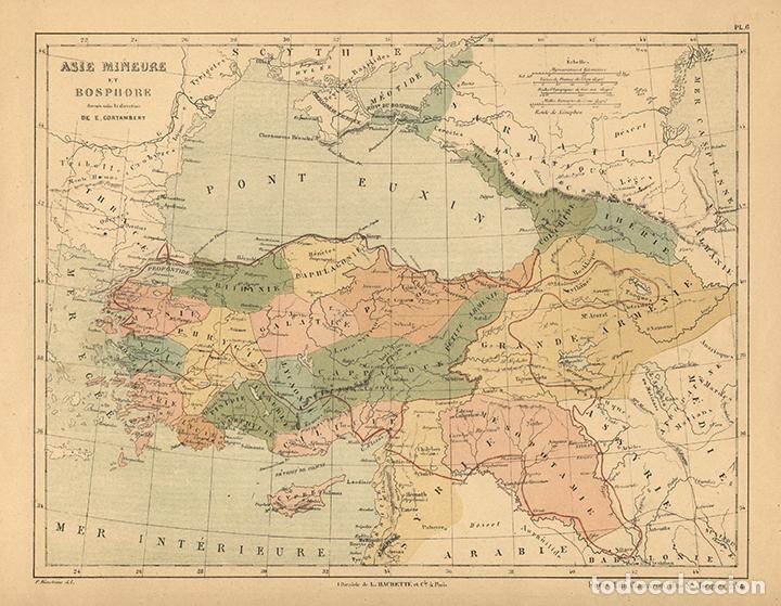 Arte: MAPA DE ASIA MENOR Y B&Oacute;SFORO, 1872, LITOGRAF&Iacute;A DE E. CORTAMBERT. CARTOGRAF&Iacute;A, CARTA GEOGR&Aacute;FICA