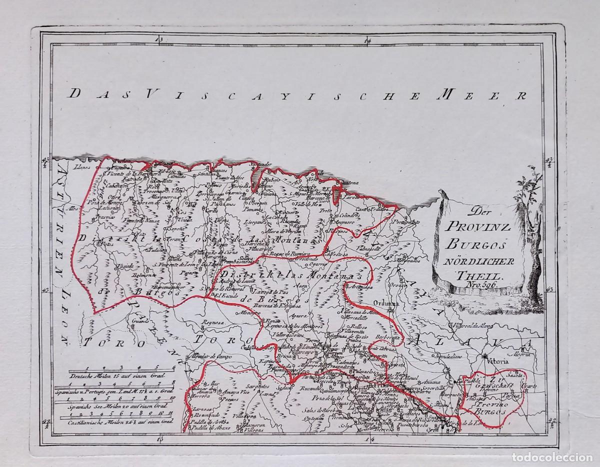 Arte: Mapa zona Burgos y Santander - Reilly - A&ntilde;o 1791