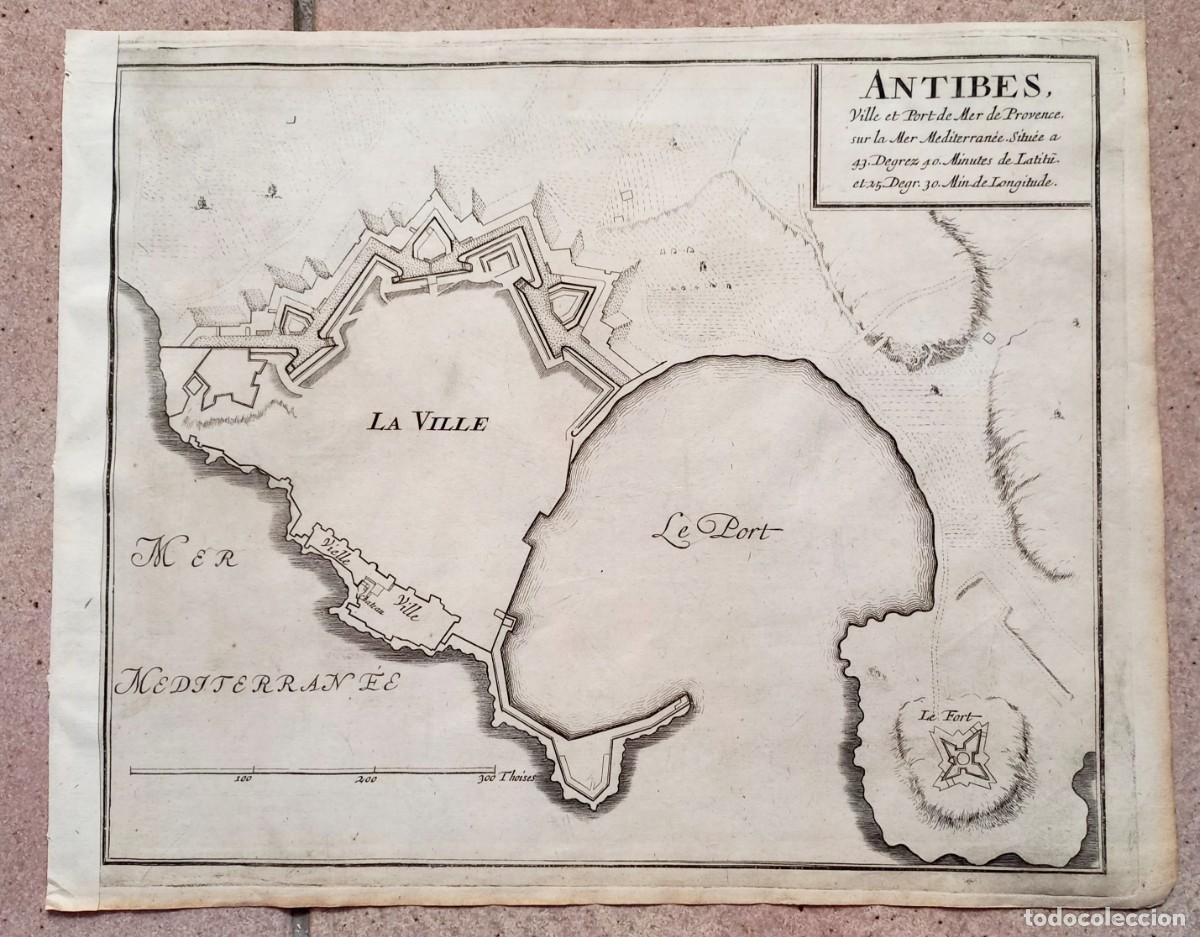 Arte: Mapa de Antibes - Francia - Nicolas de Fer - A&ntilde;o 1705 - Es Original