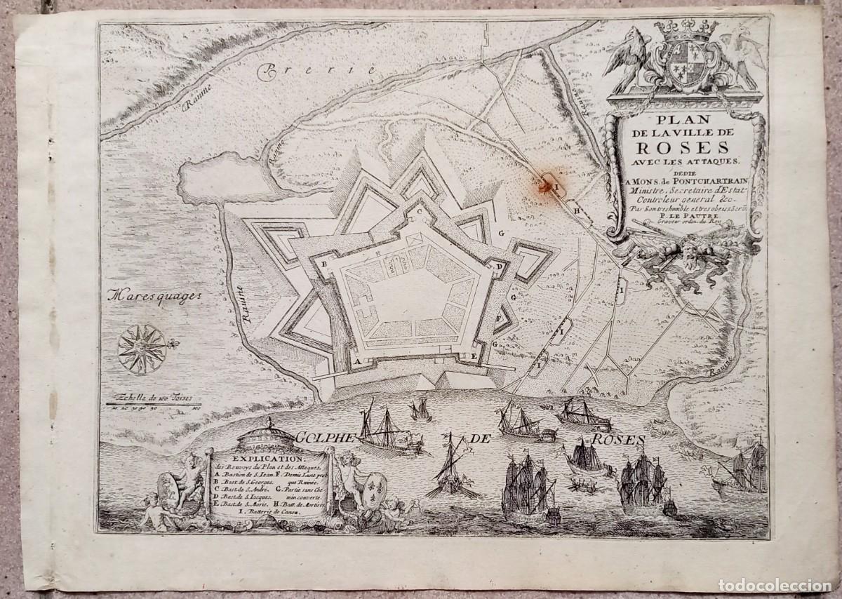 Arte: Mapa de Roses - Nicolas de Fer - A&ntilde;o 1693 - Es Original