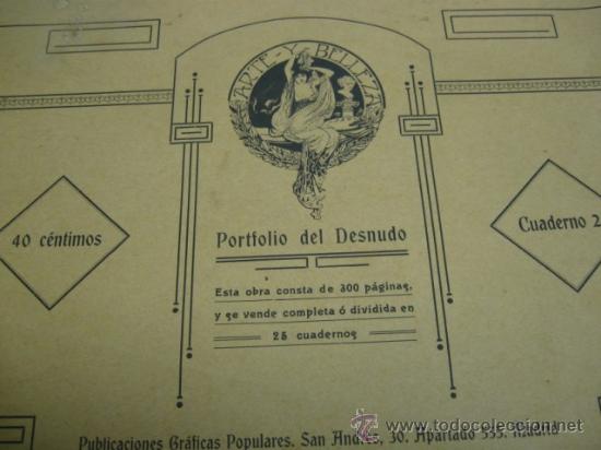 Arte: PORTAFOLIO DEL DESNUDO N&ordm; 1 Y N&ordm; 2. PP.SG.XX. ART NOUVEAU. 12 PAG. CON BELLAS ILUSTRACIONES.