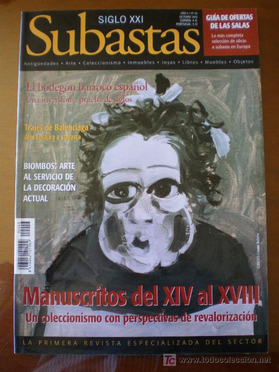 Arte: SUBASTAS N&ordm; 43 - BODEGON BARROCO BALENCIAGA BIOMBOS MANUSCRITOS