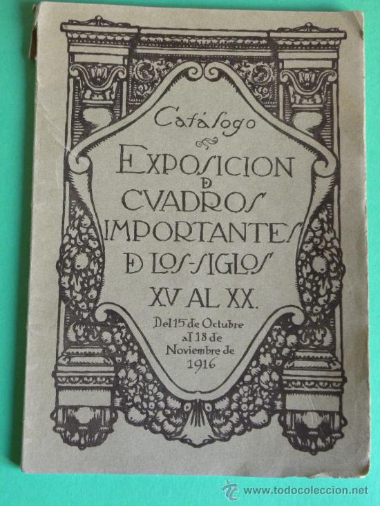 Arte: Cat&aacute;logo antiguo de subastas de pintura S. XV-XX Madrid 1916