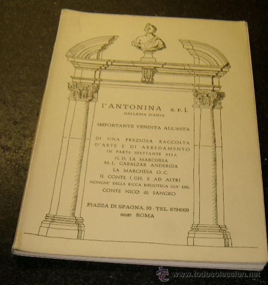 Art: catalogo subasta en roma a&ntilde;o 1972