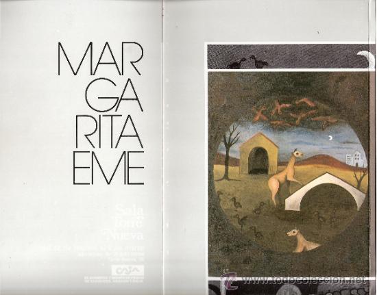 Arte: Margarita Eme. Marzo 1987.Sala Torre Nueva.Zaragoza.Desplegable ( 8 caras)Total 28 x 56 cmtrs.