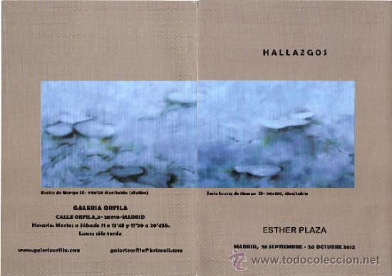 Arte: Esther Plaza. Hallazgos.Galeria Orfila.Madrid.Septiembre 2012. 21 x 15 cmtrs.Desplegable (12 caras).