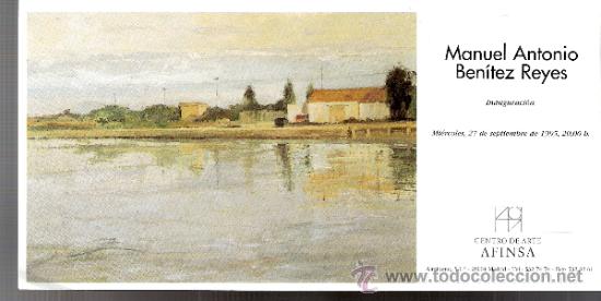 Kunst: Manuel Antonio Benitez Reyes.Sep1995.Centro de Arte Afinsa.Madrid.Tarjeta Inauguraci&oacute;n. 21x11 cmtrs.