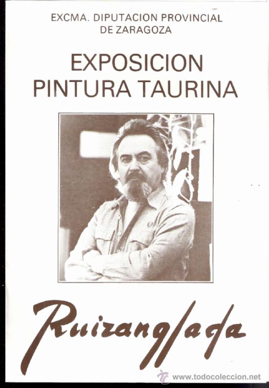 Art: Mart&iacute;n Ruizanglada. Exposici&oacute;n taurina.Diputaci&oacute;n Provincial Zaragoza. 1986.Triptico.24'5 x 17 cmtrs
