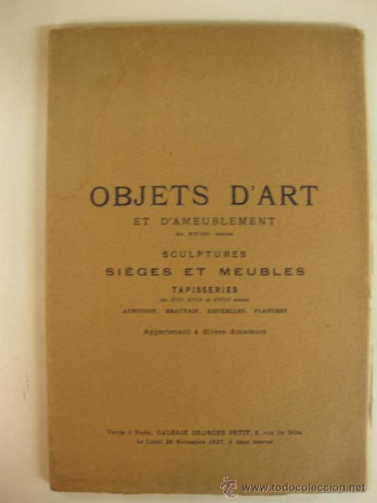 Arte: CATALOGO DE LA GALERIE GEORGES PETIT.28 DE NOVIEMBRE DE 1927.PARIS.