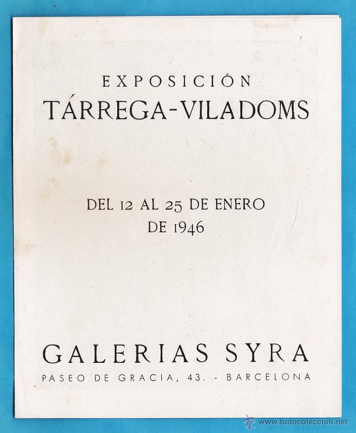 Arte: catalogo exposicion - tarrega-viladoms - galerias syra - barcelona - a&ntilde;o 1946 -