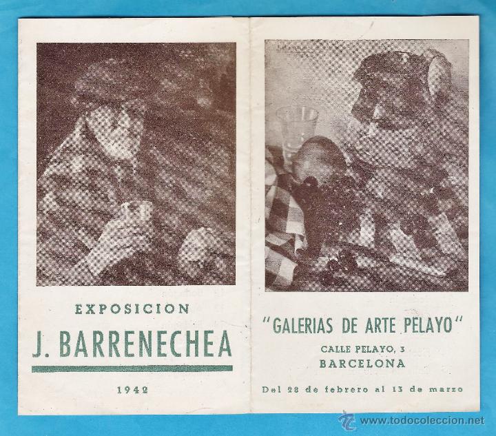 Arte: catalogo / invitacion - exposicion pinturas de j. barrenechea - galerias arte pelayo bcn a&ntilde;o 1942
