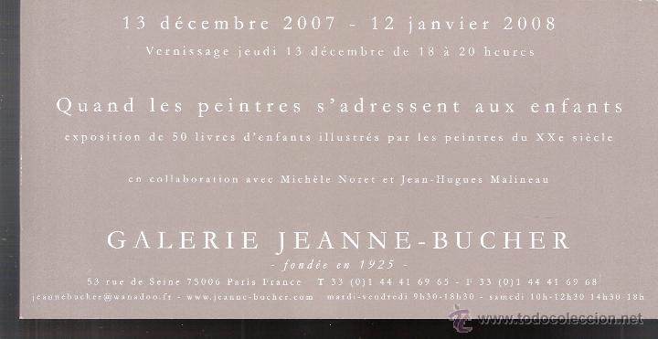 Arte: Quand les peintres s'adressent aux enfants. D&eacute;cembre 2007.Galerie Jeanne-Bucher.Paris. D&iacute;ptico.
