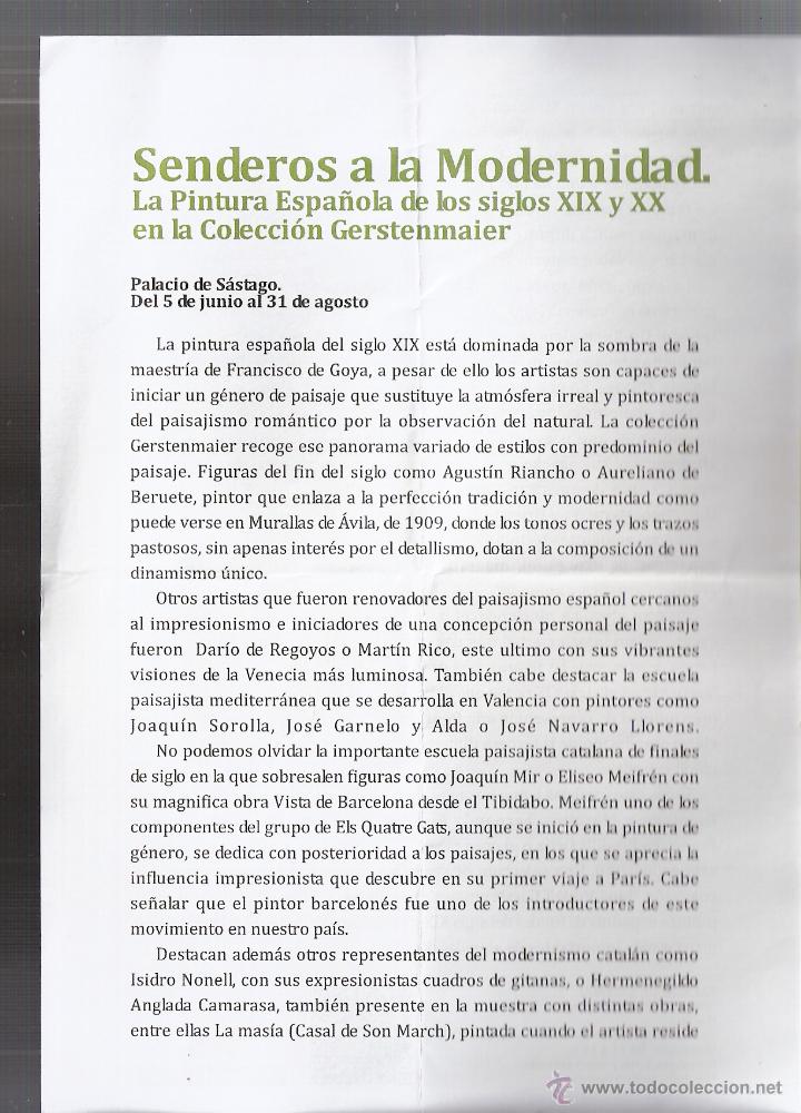 Kunst: Senderos de la modernidad.La Pintura espa&ntilde;ola de los SS, XIX y XX en la Colecci&oacute;n Gerstenmaier. Hoja