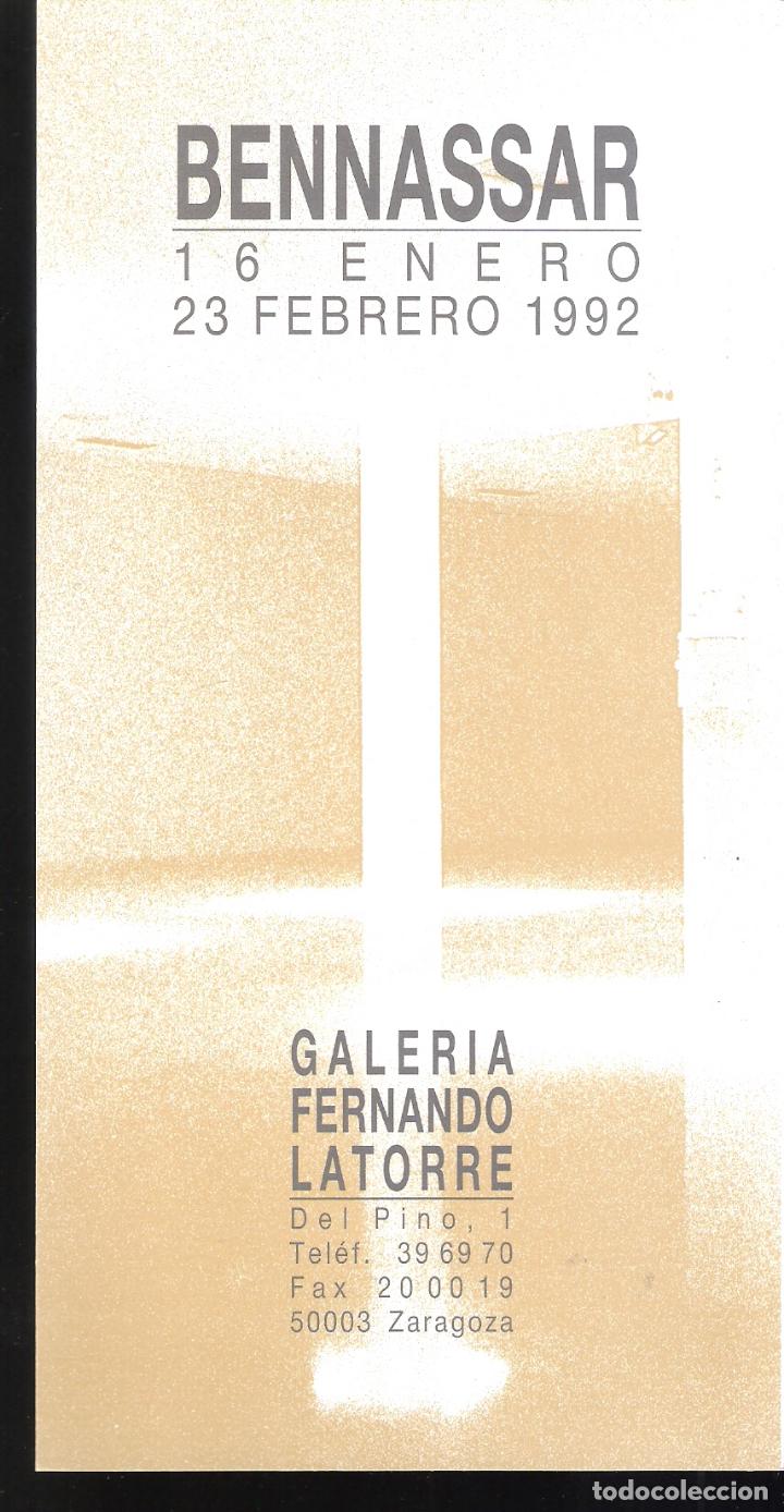 Kunst: Bennassar. Enero 1992. Galer&iacute;a Fernando Latorre. Tarjeta inauguraci&oacute;n. 20'5 x 10'5 cm.