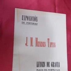 Arte: DÍPTICO. CATALOGO EXPOSICIÓN DE PINTURAS. J. M. MENESES TAPIAS. BARCELONA. 1954