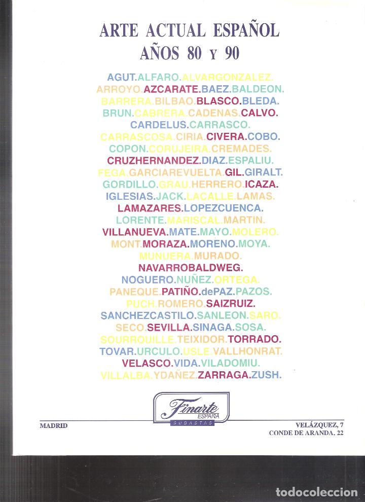 Arte: Arte Actual Espa&ntilde;ol. A&ntilde;os 80 y 90. Finarte Subastas. Subasta Diciembre 2000.