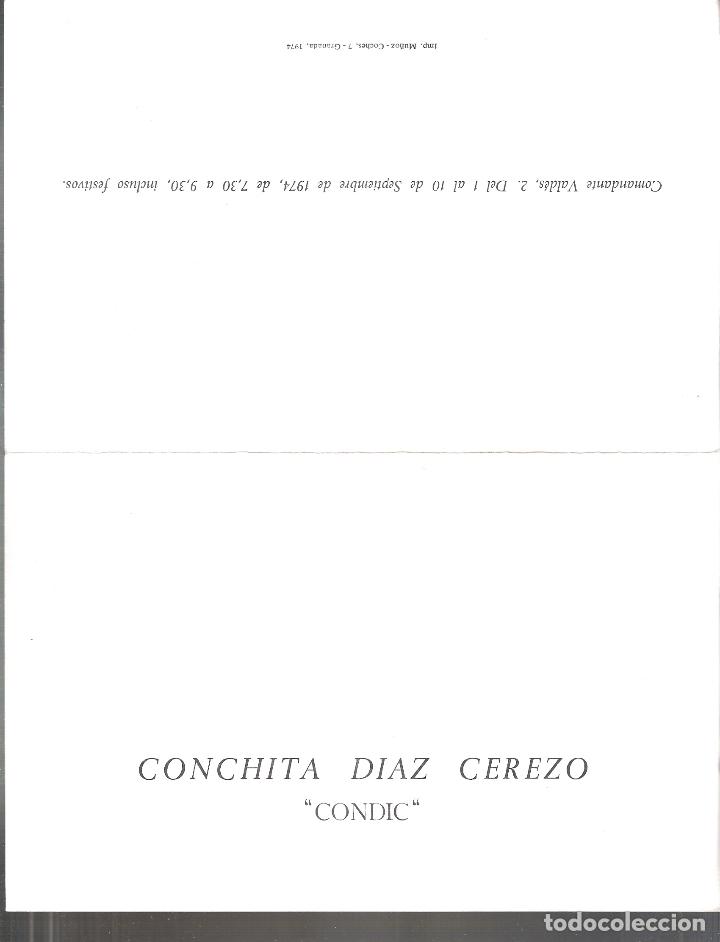 Arte: Conchita Diaz Cerezo ( CONDIC ). Septiembre 1974. Centro Art&iacute;stico y Literario Granada. Diptico.