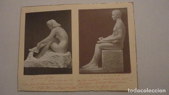 Arte: ANTIGUA TARJETA DEDICADA Y FIRMADA.FELICITACION.ESCULTOR ROBERT CHAUVEAU VASCONCEL.1886-1965.