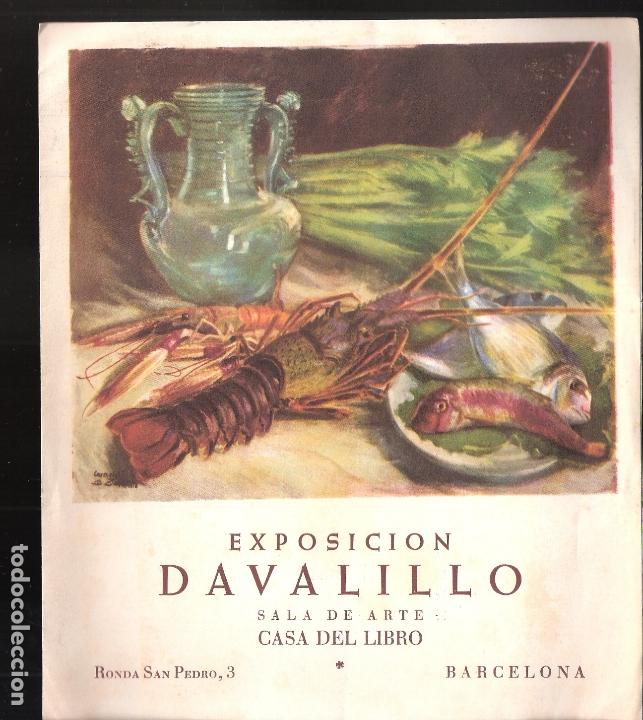 Arte: Carmelo Davalillo. Febrero 1952. Casa del Libro. Barcelona. D&iacute;ptico. 18 x 16 cm.
