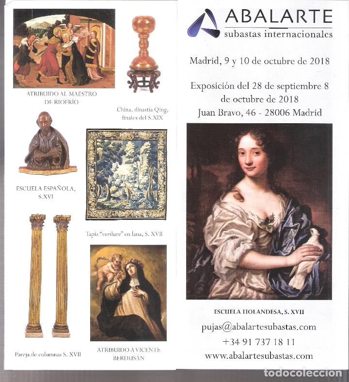 Kunst: ISBILYA. SUBASTAS DE ARTE. SUBASTA .OCTUBRE 2018.DESPLEGABLE ( 10 CARAS). 21 X 10 CMTRS. SEVILLA.