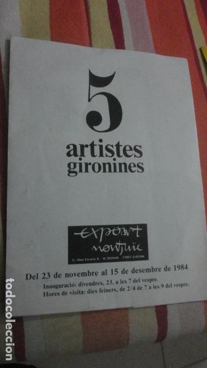 Arte: 5 ARTISTES GIRONINES.EXPOART MONTJUIC 1984.TONYI BARBERO.GLORIA CORTINA.ANNA ESTADELLA.MERCE HUERTA