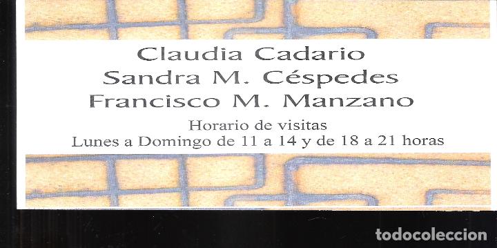 Arte: Claudia Cadario, Sandra M.C&eacute;spedes, Francisco M:Manzano.Cer&aacute;mica art&iacute;stica.Julio 2006.M&aacute;laga.Tarjeta