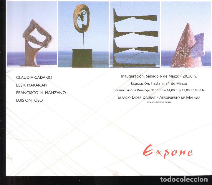 Kunst: Claudia Cadario. Elsik Makarian. Francisco M.Manzano.Luis Ontoso. Aeropuerto de Malaga.D&iacute;ptico.21x11
