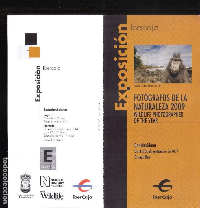 Art: Fot&oacute;grafos de la naturaleza 2009.Septiembre 2009. Ibercaja Benalm&aacute;dena.D&iacute;ptico.21x10 cm.