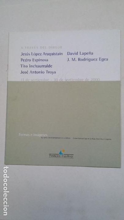 Arte: A TRAVES DEL DIBUJO. CATALOGO DE EXPOSICION SEPTIEMBRE 2000 SALA FUNDACION CAJARIOJA LOGRO&Ntilde;O. TDKC65