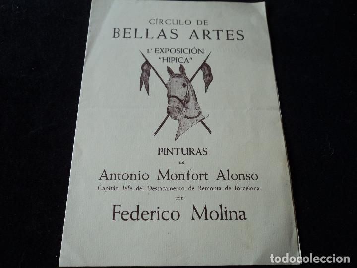 Arte: antonio monfort capitan remonta de barcelona y federico molina exposicion hipica 1949