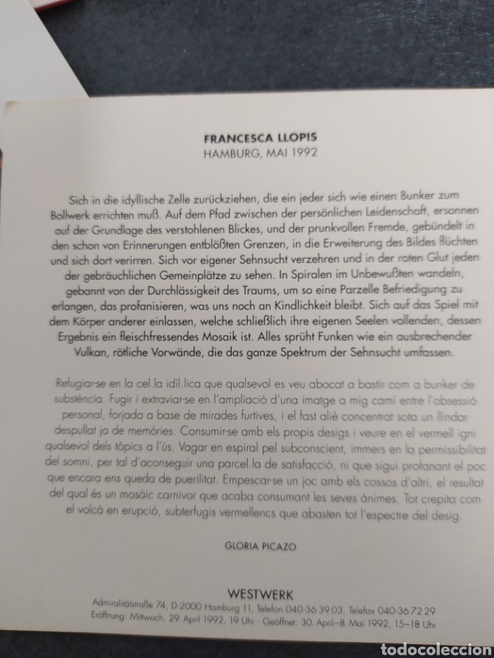Arte: FRANCESCA LLOPIS . HANBURG 1992 - Foto 2