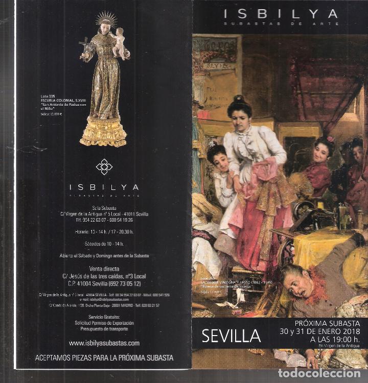 Art: Isbilya, Subastas de Arte. Subasta Enero 2018. Sevilla. Desplegable (10 caras). 21x10 cmtrs.