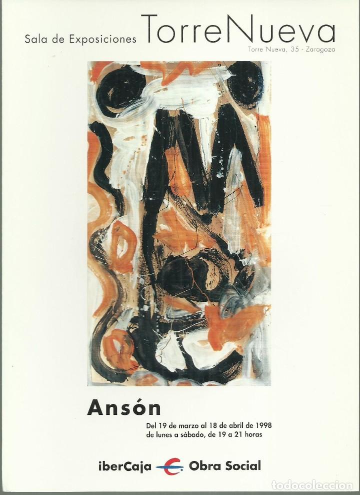 Arte: Ans&oacute;n. Sala Torre Nueva 1998. Tr&iacute;ptico de presentaci&oacute;n - Foto 1