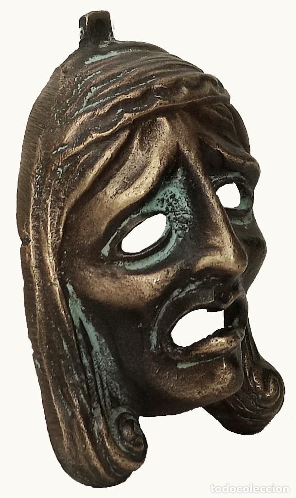 Arte: Mascara del teatro Griego en bronce - Foto 2
