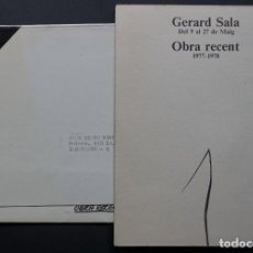 Arte: CARPETA-INVITACIÓN GERARD SALA PARA LA EXPOSICIÓN DE 1978 EN GALERIA ADRÍA DE BARCELONA