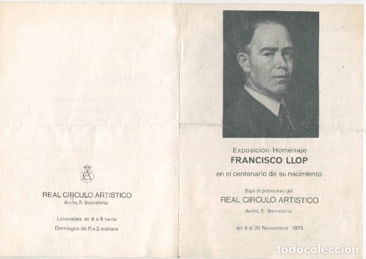 Arte: Cat&aacute;logo exposici&oacute;n homenaje al pintor Francisco Llop ( Barcelona, 1973)