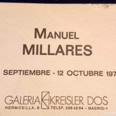Arte: TARJETA INVITACIÓN MANUEL MILLARES GALERIA KREISLER 1976