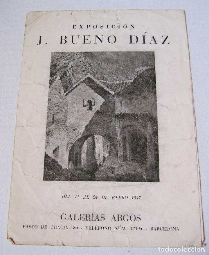 Arte: JOS&Eacute; BUENO D&Iacute;AZ. DIPTICO EXPOSICI&Oacute;N GALERIAS ARGOS, BARCELONA 1947